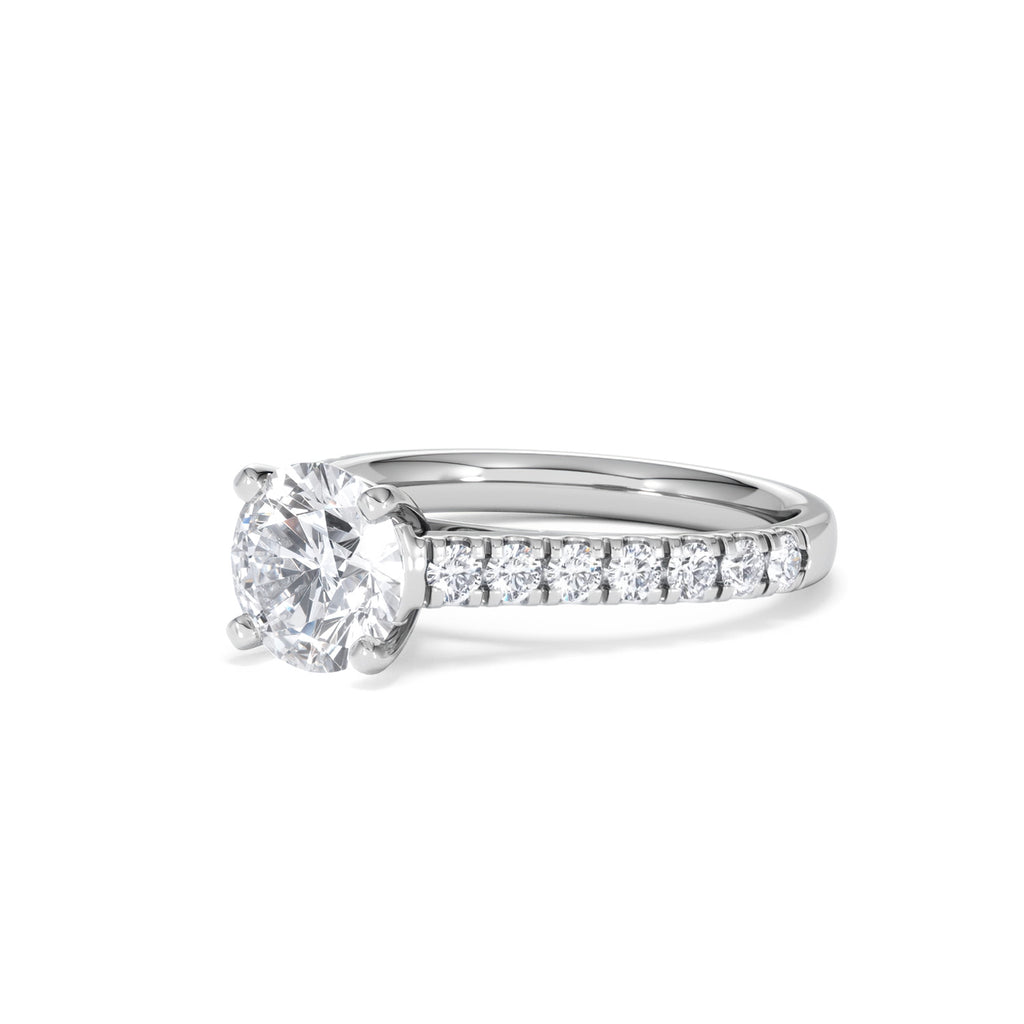 Natalia Lab Diamond Engagement Side Stone Ring Platinum 2.00CT F/VS1