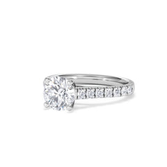 Natalia Lab Diamond Engagement Side Stone Ring Platinum 2.00CT F/VS1
