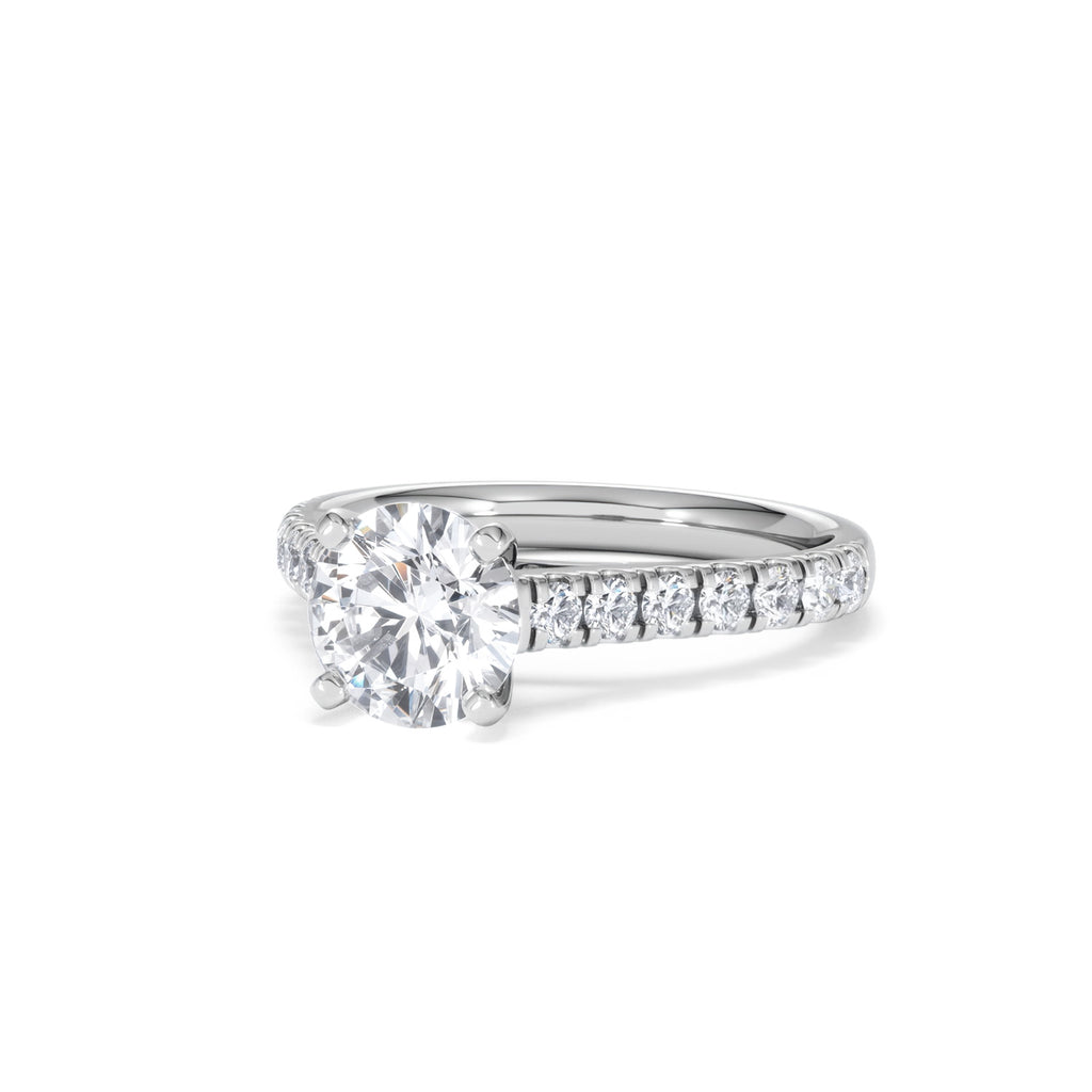 Natalia Lab Diamond Engagement Side Stone Ring Platinum 2.00CT F/VS1