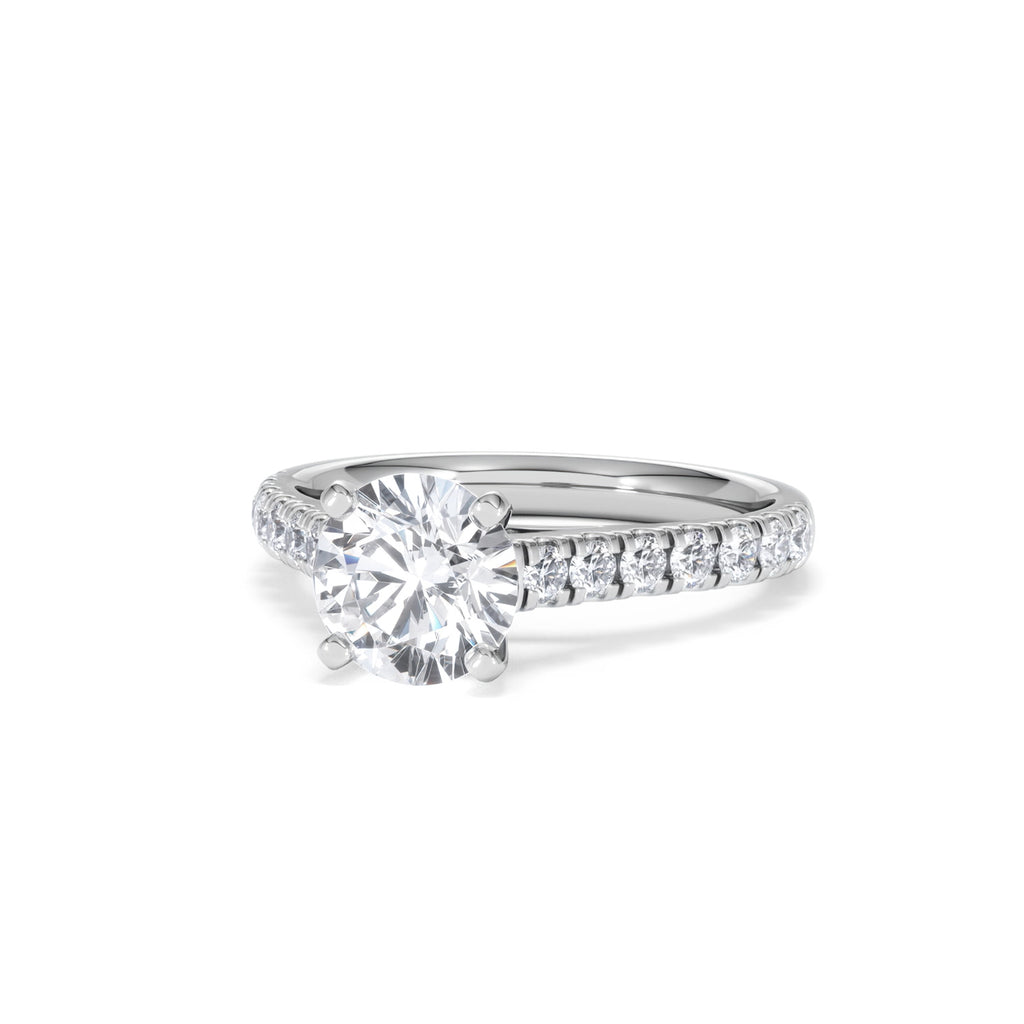 Natalia Lab Diamond Engagement Side Stone Ring Platinum 2.00CT F/VS1