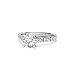 Natalia Lab Diamond Engagement Side Stone Ring Platinum 2.00CT F/VS1