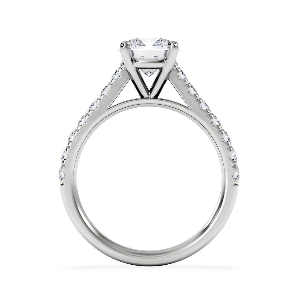 Natalia Lab Diamond Engagement Side Stone Ring 18KW Gold 2.00CT F/VS1