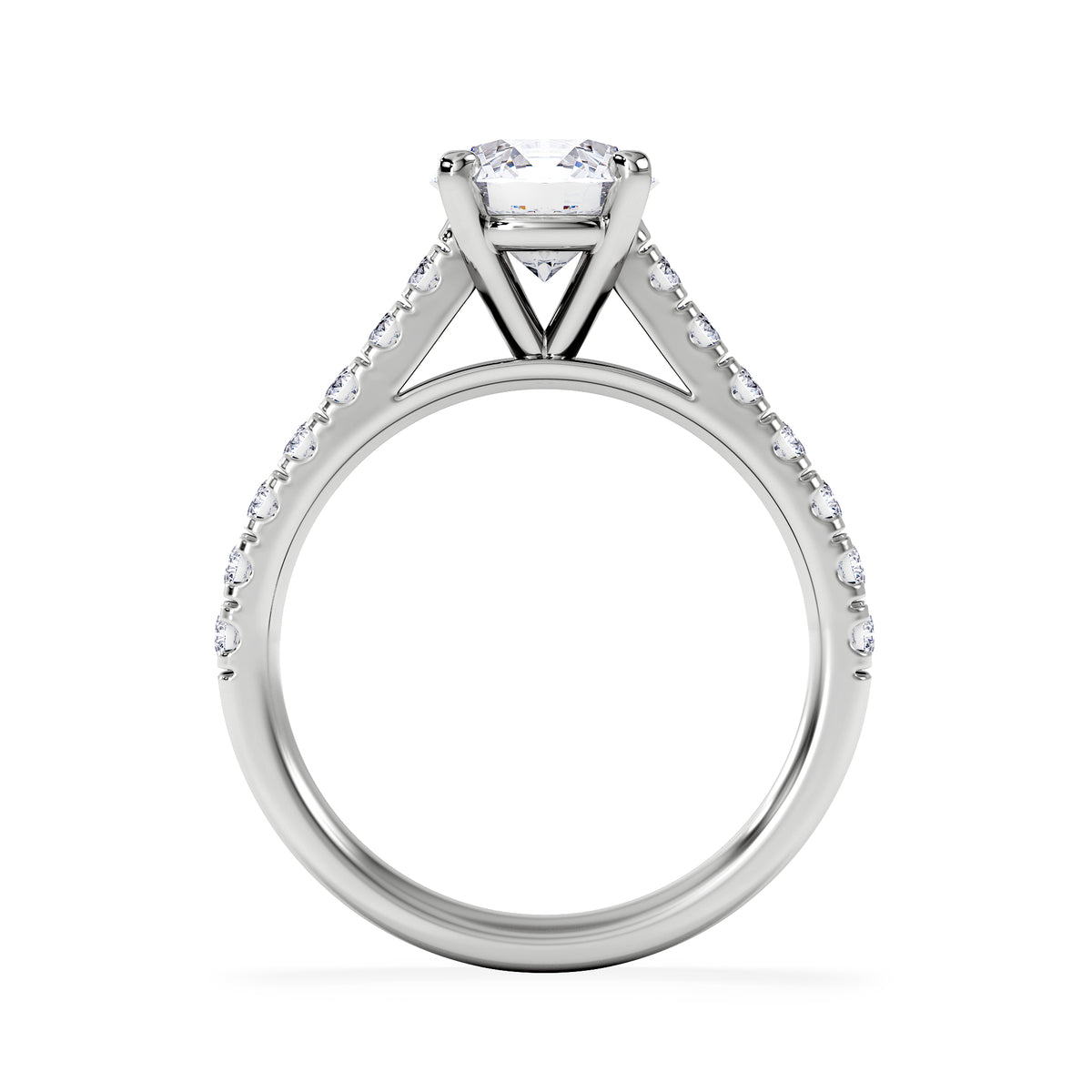 Natalia Lab Diamond Engagement Side Stone Ring 18KW Gold 2.00CT F/VS1