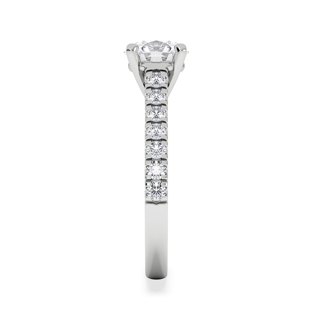 Natalia Lab Diamond Engagement Side Stone Ring Platinum 2.00CT F/VS1