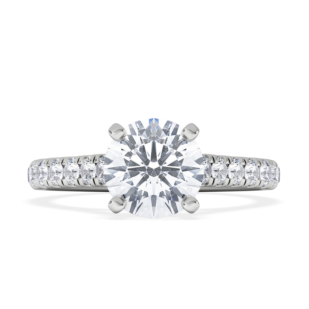 Natalia Lab Diamond Engagement Side Stone Ring 18KW Gold 2.00CT F/VS1