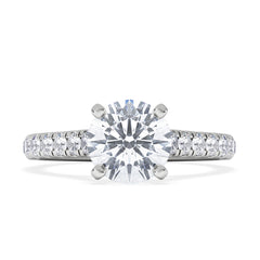 Natalia Lab Diamond Engagement Side Stone Ring Platinum 2.00CT F/VS1