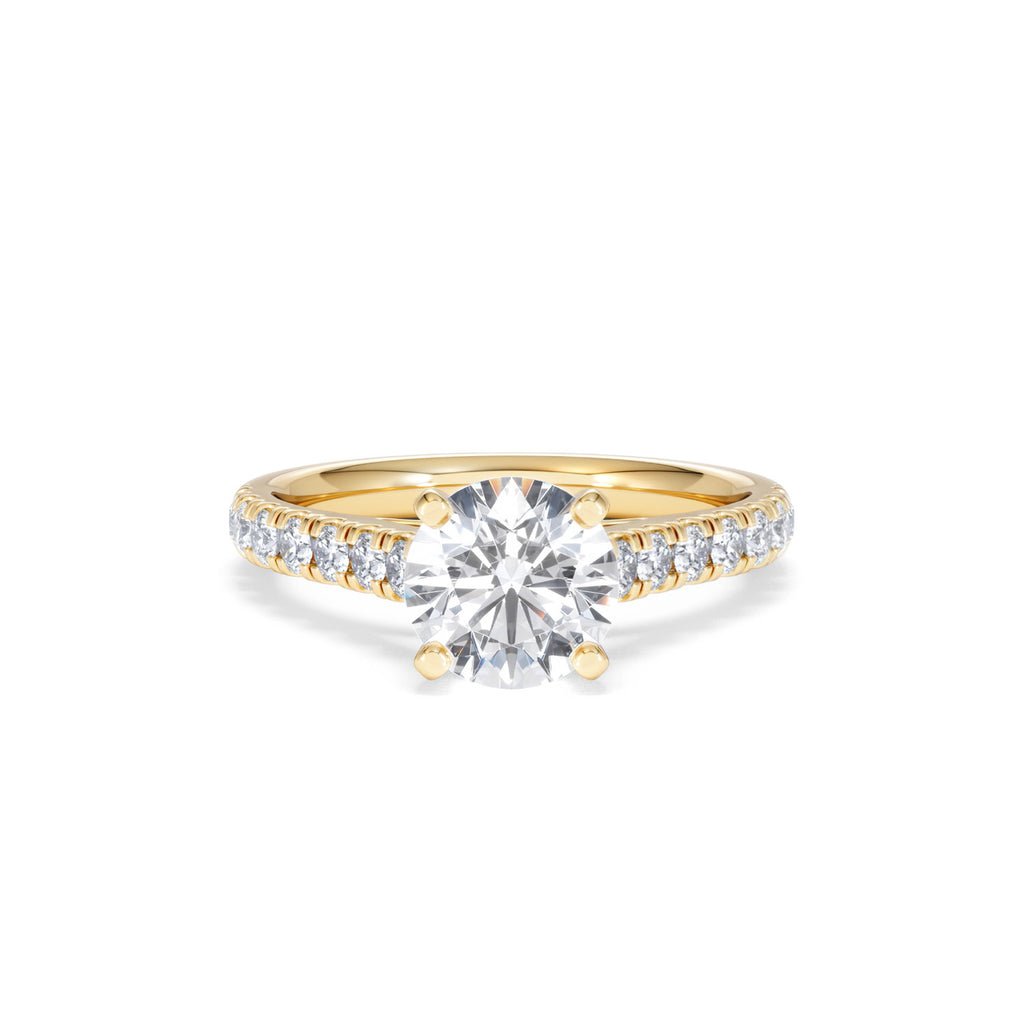 Natalia Lab Diamond Engagement Side Stone Ring 18K Gold 2.00CT F/VS1