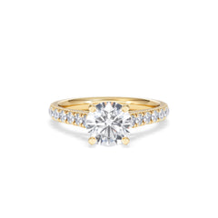 Natalia Lab Diamond Engagement Side Stone Ring 18K Gold 2.00CT F/VS1
