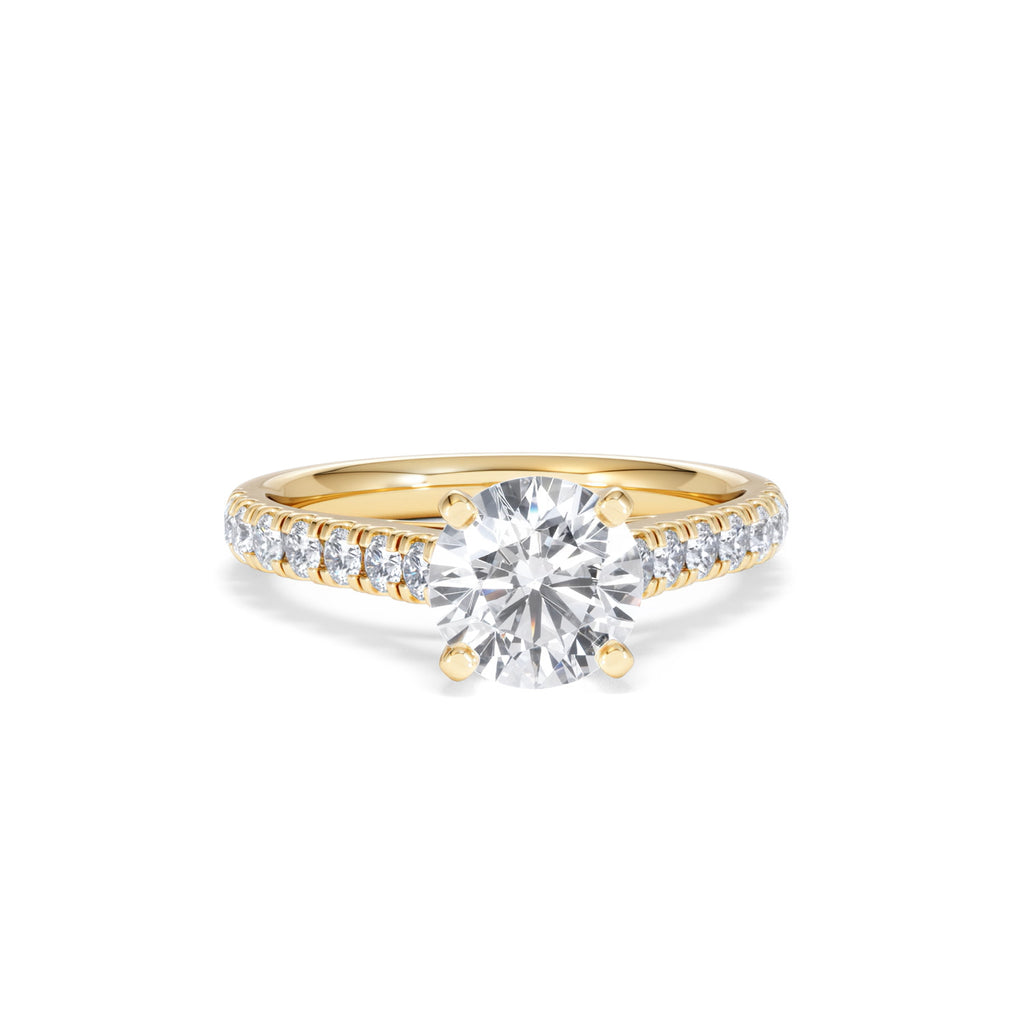 Natalia Lab Diamond Engagement Side Stone Ring 18K Gold 2.00CT F/VS1
