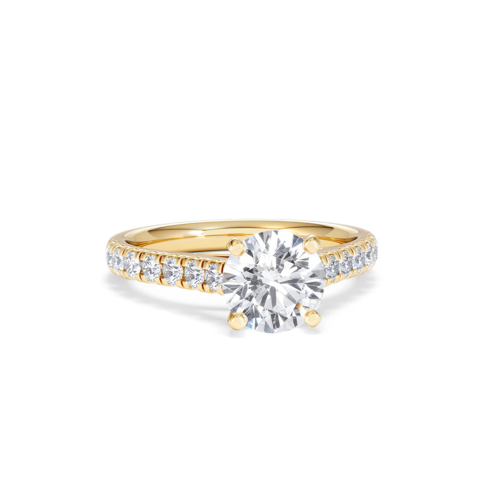 Natalia Lab Diamond Engagement Side Stone Ring 18K Gold 2.00CT F/VS1