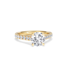 Natalia Lab Diamond Engagement Side Stone Ring 18K Gold 2.00CT F/VS1