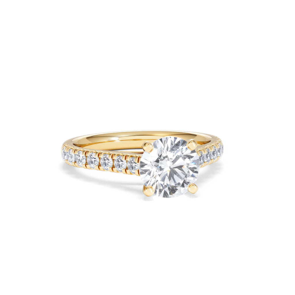 Natalia Lab Diamond Engagement Side Stone Ring 18K Gold 2.00CT F/VS1