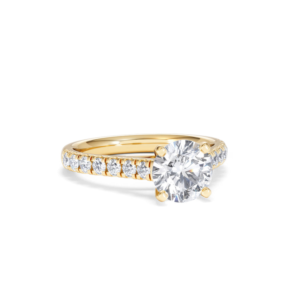 Natalia Lab Diamond Engagement Side Stone Ring 18K Gold 2.00CT F/VS1