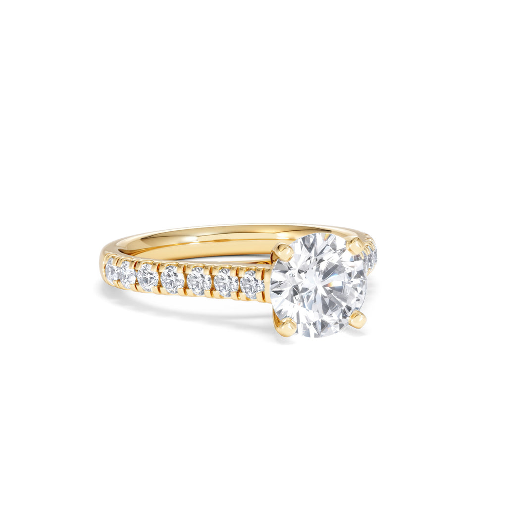 Natalia Lab Diamond Engagement Side Stone Ring 18K Gold 2.00CT F/VS1