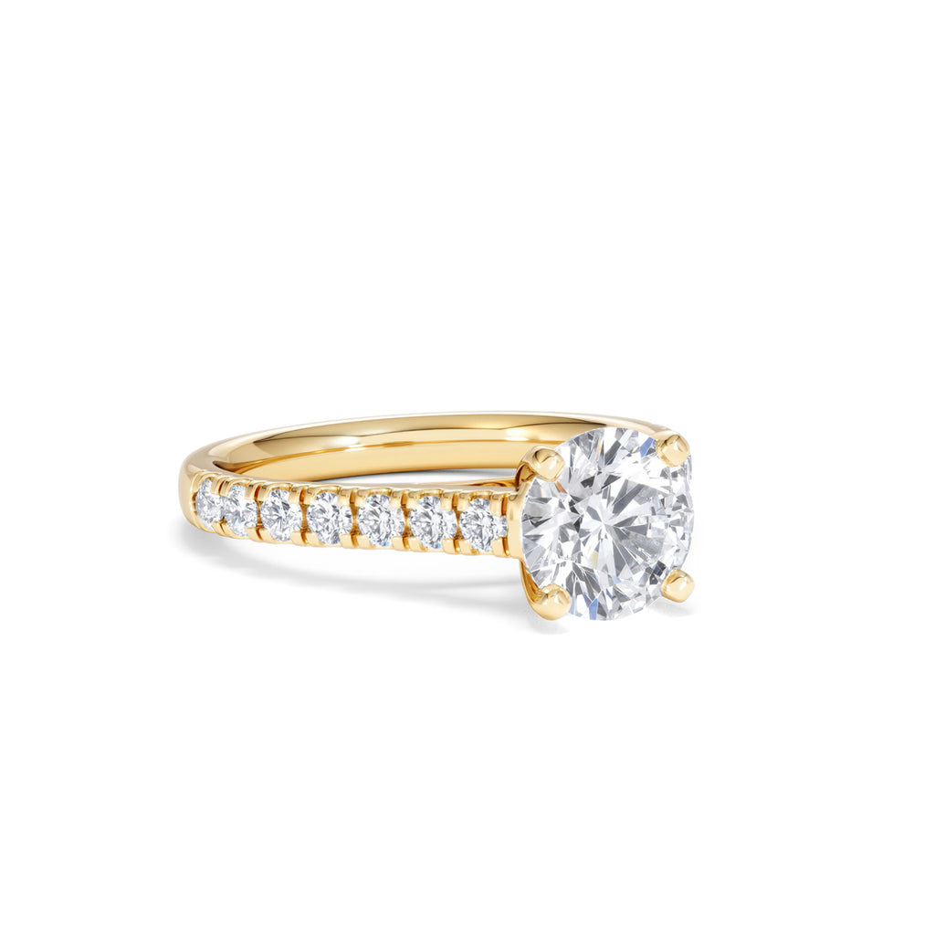 Natalia Lab Diamond Engagement Side Stone Ring 18K Gold 2.00CT F/VS1