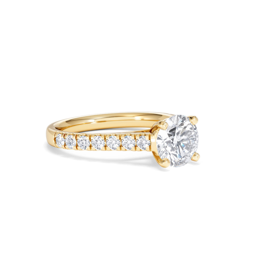Natalia Lab Diamond Engagement Side Stone Ring 18K Gold 2.00CT F/VS1