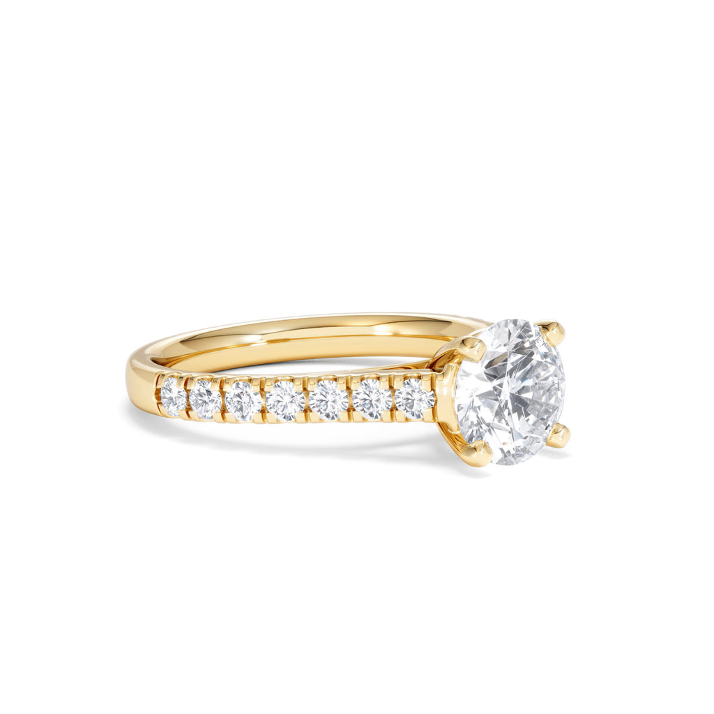 Natalia Lab Diamond Engagement Side Stone Ring 18K Gold 2.00CT F/VS1