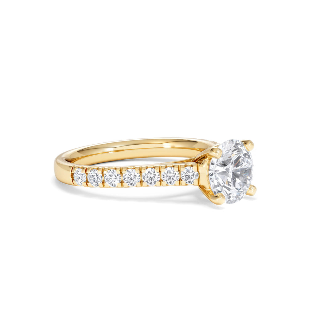 Natalia Lab Diamond Engagement Side Stone Ring 18K Gold 2.00CT F/VS1