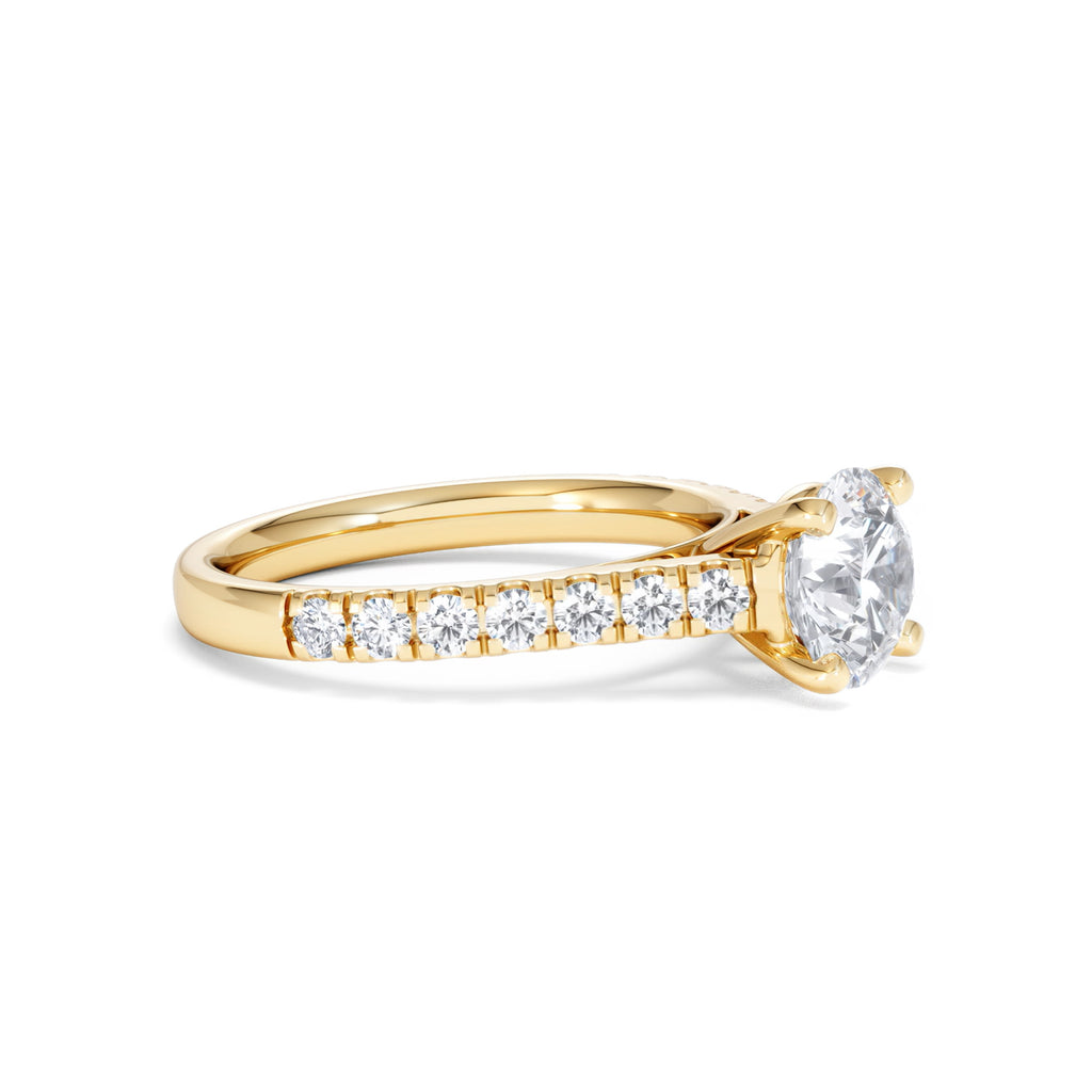 Natalia Lab Diamond Engagement Side Stone Ring 18K Gold 2.00CT F/VS1