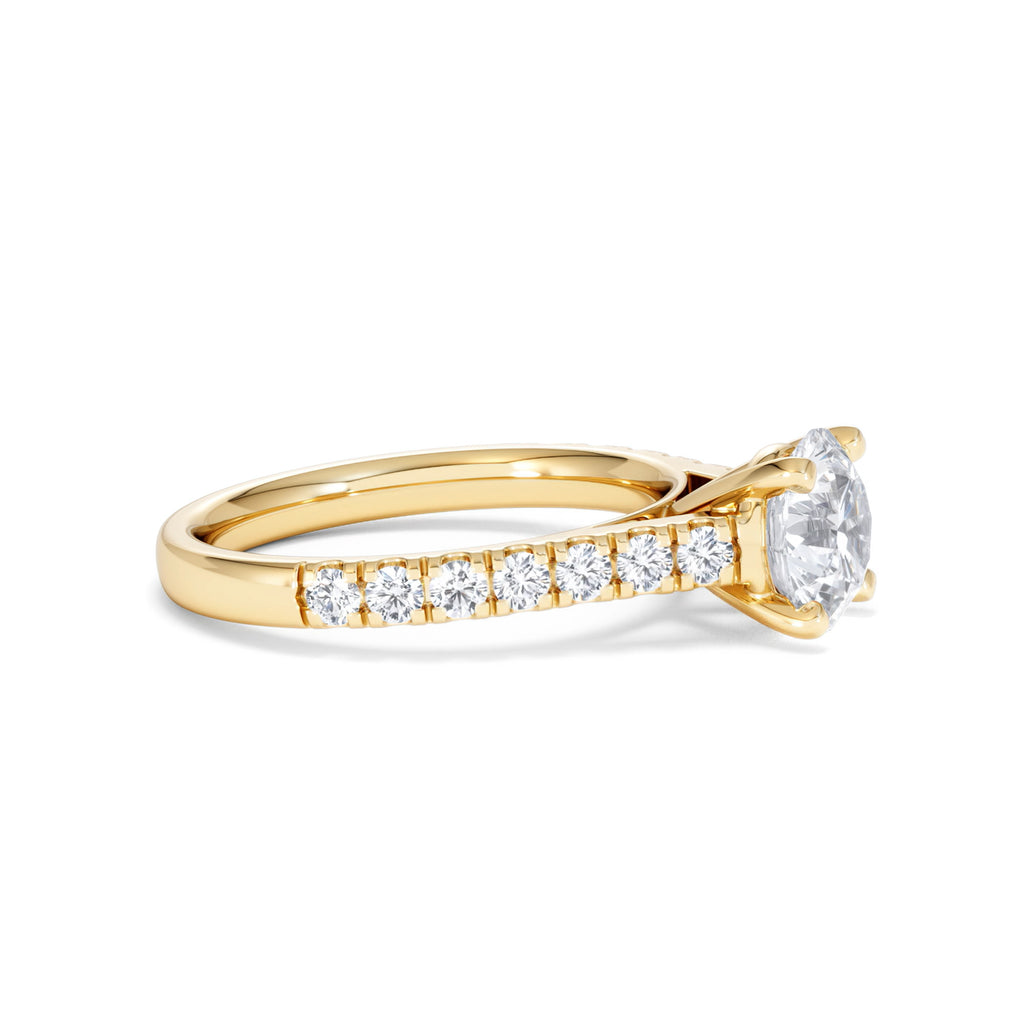Natalia Lab Diamond Engagement Side Stone Ring 18K Gold 2.00CT F/VS1
