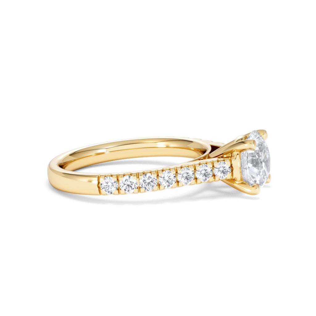 Natalia Lab Diamond Engagement Side Stone Ring 18K Gold 2.00CT F/VS1