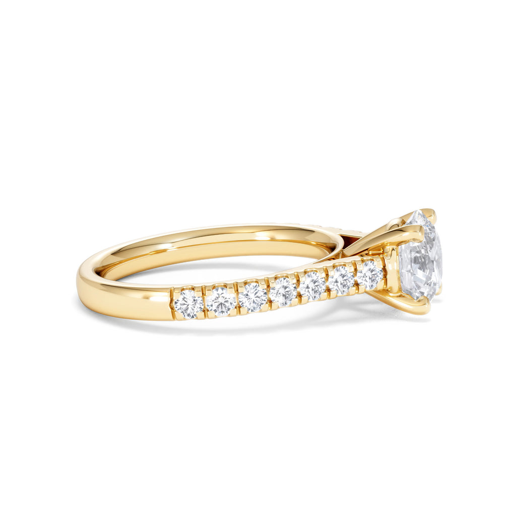 Natalia Lab Diamond Engagement Side Stone Ring 18K Gold 2.00CT F/VS1