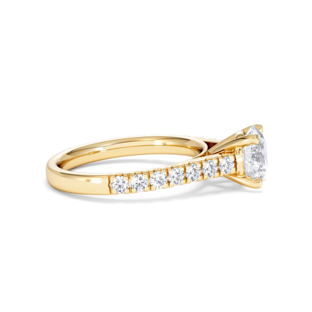 Natalia Lab Diamond Engagement Side Stone Ring 18K Gold 2.00CT F/VS1