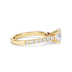 Natalia Lab Diamond Engagement Side Stone Ring 18K Gold 2.00CT F/VS1