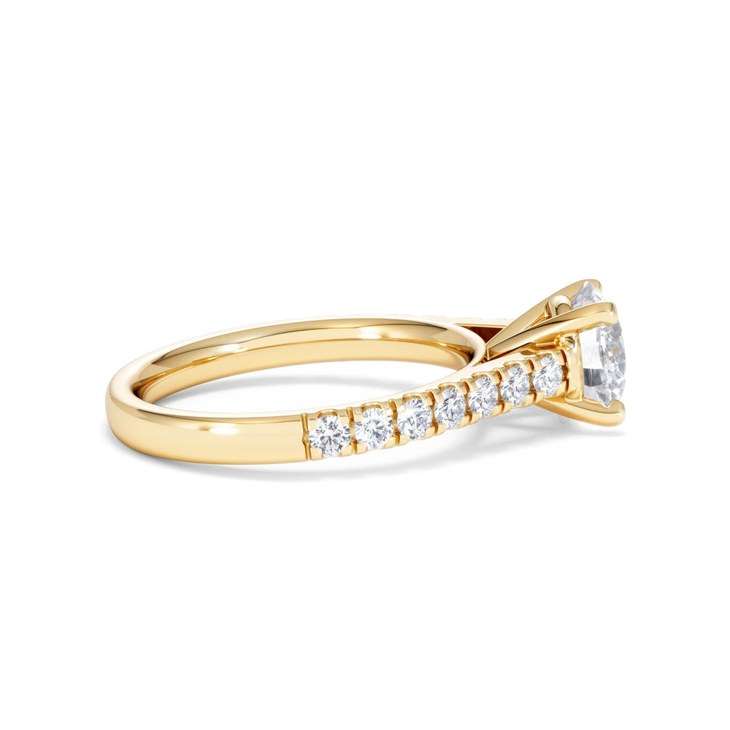 Natalia Lab Diamond Engagement Side Stone Ring 18K Gold 2.00CT F/VS1