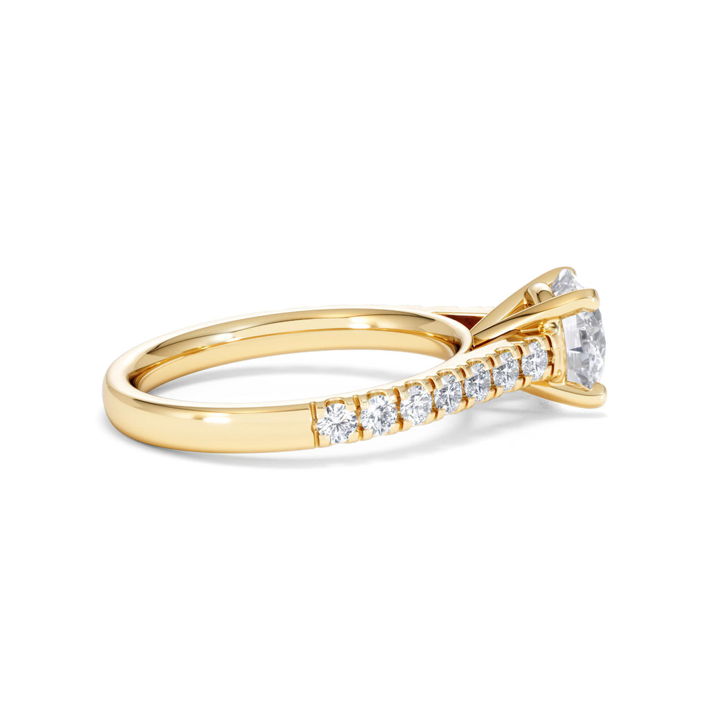 Natalia Lab Diamond Engagement Side Stone Ring 18K Gold 2.00CT F/VS1