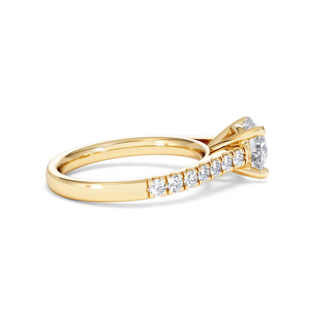 Natalia Lab Diamond Engagement Side Stone Ring 18K Gold 2.00CT F/VS1