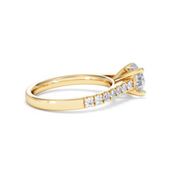 Natalia Lab Diamond Engagement Side Stone Ring 18K Gold 2.00CT F/VS1