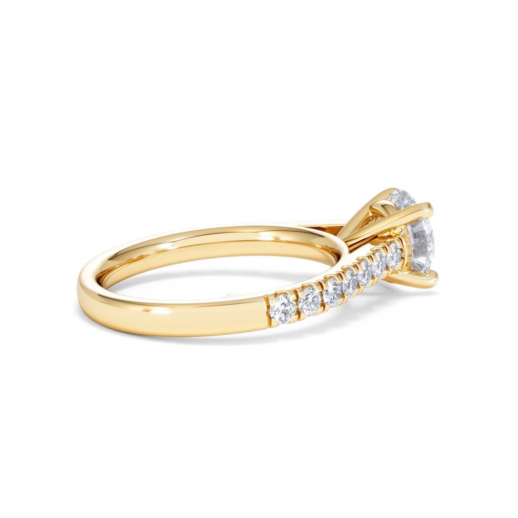 Natalia Lab Diamond Engagement Side Stone Ring 18K Gold 2.00CT F/VS1
