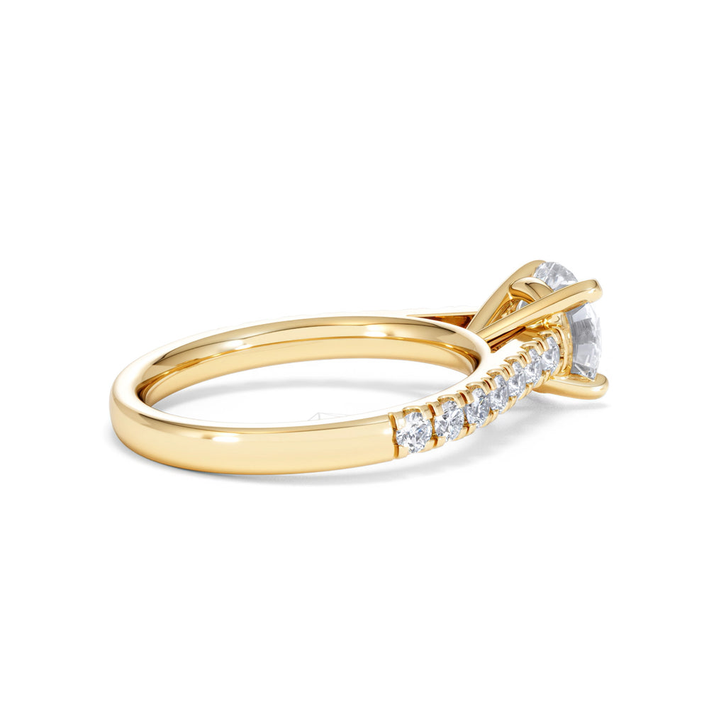 Natalia Lab Diamond Engagement Side Stone Ring 18K Gold 2.00CT F/VS1