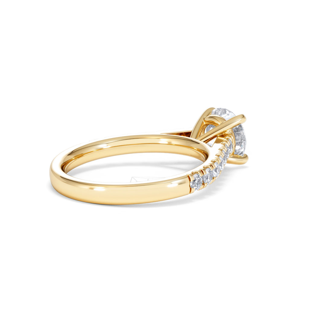 Natalia Lab Diamond Engagement Side Stone Ring 18K Gold 2.00CT F/VS1