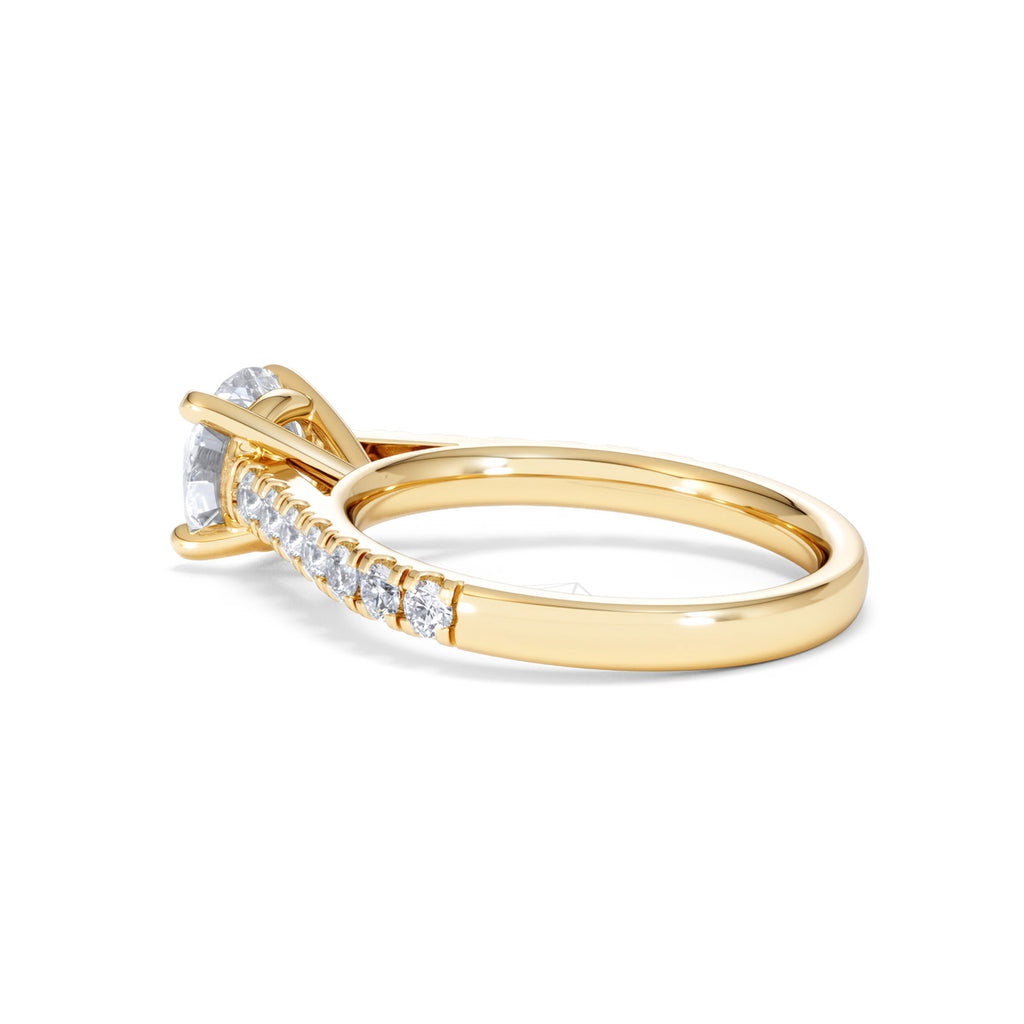 Natalia Lab Diamond Engagement Side Stone Ring 18K Gold 2.00CT F/VS1