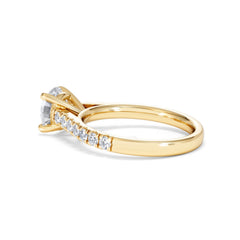 Natalia Lab Diamond Engagement Side Stone Ring 18K Gold 2.00CT F/VS1