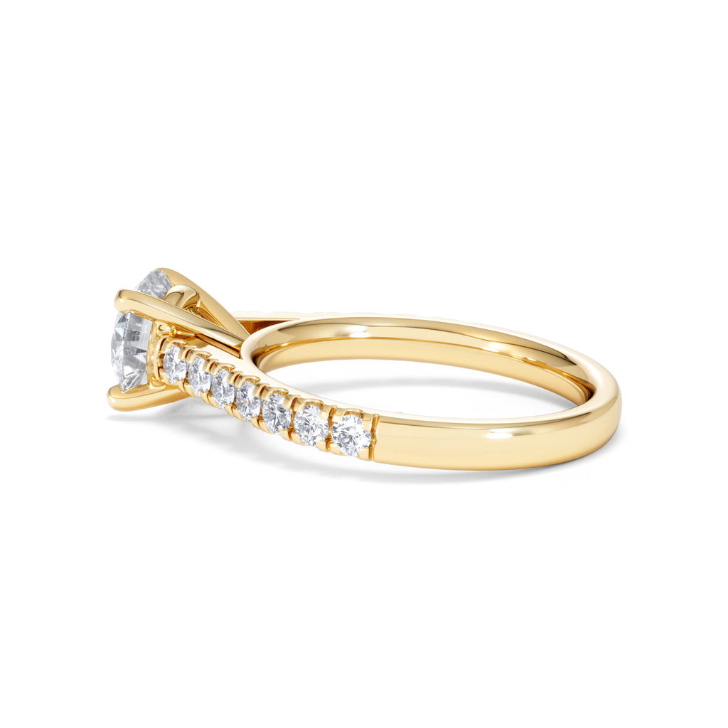 Natalia Lab Diamond Engagement Side Stone Ring 18K Gold 2.00CT F/VS1