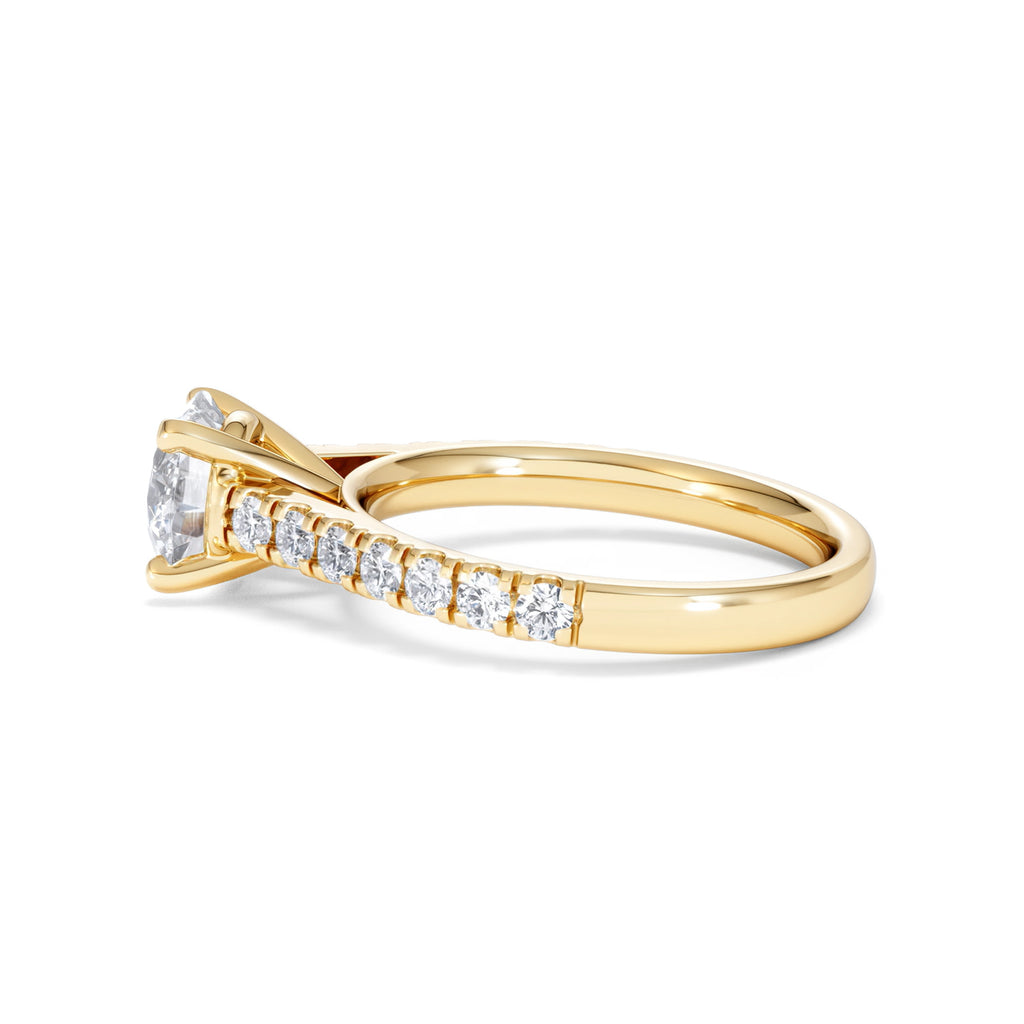 Natalia Lab Diamond Engagement Side Stone Ring 18K Gold 2.00CT F/VS1