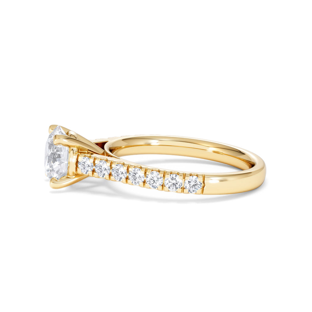 Natalia Lab Diamond Engagement Side Stone Ring 18K Gold 2.00CT F/VS1