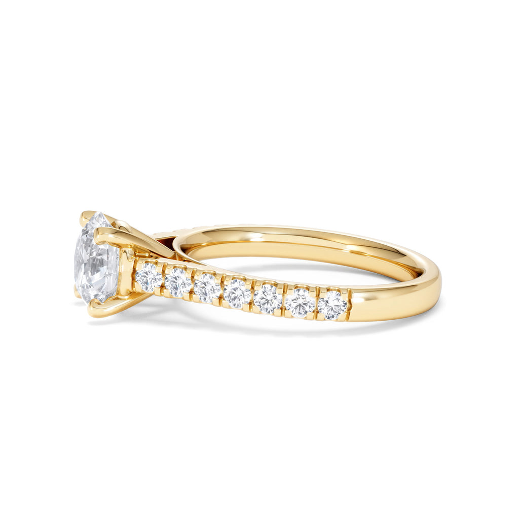 Natalia Lab Diamond Engagement Side Stone Ring 18K Gold 2.00CT F/VS1