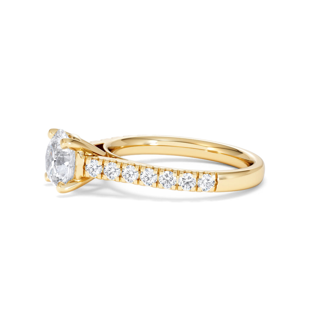 Natalia Lab Diamond Engagement Side Stone Ring 18K Gold 2.00CT F/VS1
