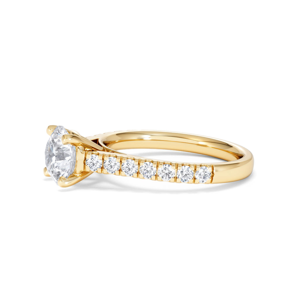 Natalia Lab Diamond Engagement Side Stone Ring 18K Gold 2.00CT F/VS1