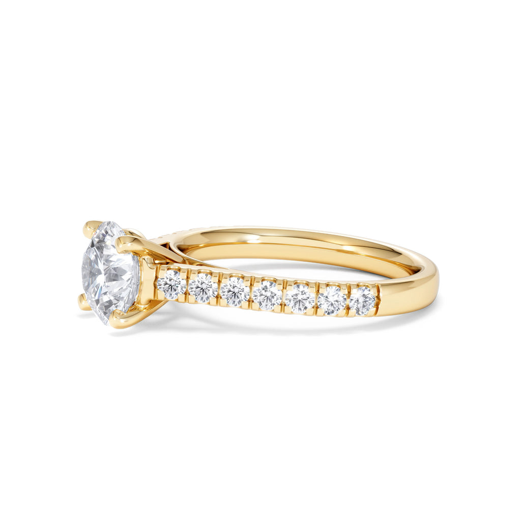 Natalia Lab Diamond Engagement Side Stone Ring 18K Gold 2.00CT F/VS1