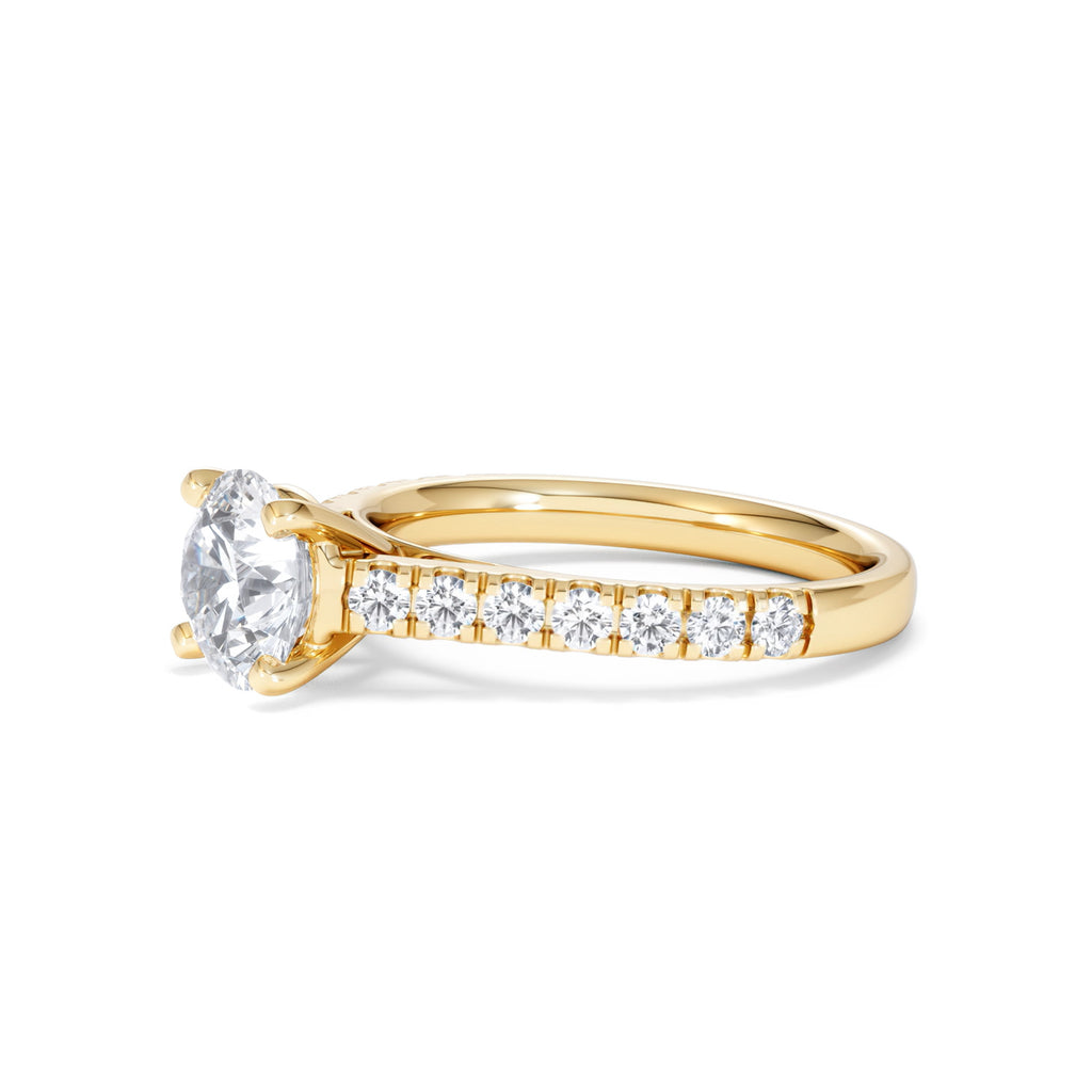 Natalia Lab Diamond Engagement Side Stone Ring 18K Gold 2.00CT F/VS1