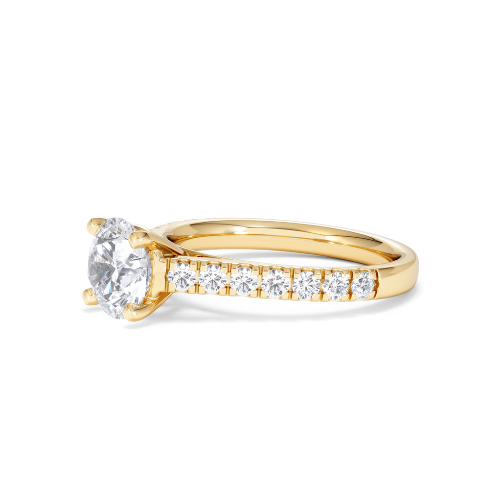 Natalia Lab Diamond Engagement Side Stone Ring 18K Gold 2.00CT F/VS1