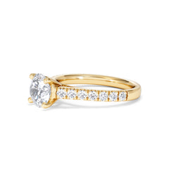 Natalia Lab Diamond Engagement Side Stone Ring 18K Gold 2.00CT F/VS1