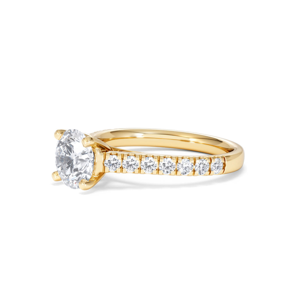 Natalia Lab Diamond Engagement Side Stone Ring 18K Gold 2.00CT F/VS1