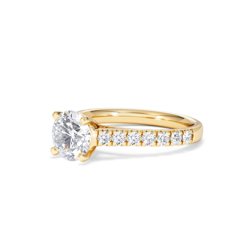 Natalia Lab Diamond Engagement Side Stone Ring 18K Gold 2.00CT F/VS1