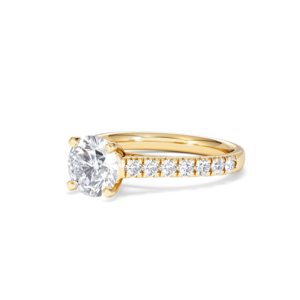 Natalia Lab Diamond Engagement Side Stone Ring 18K Gold 2.00CT F/VS1
